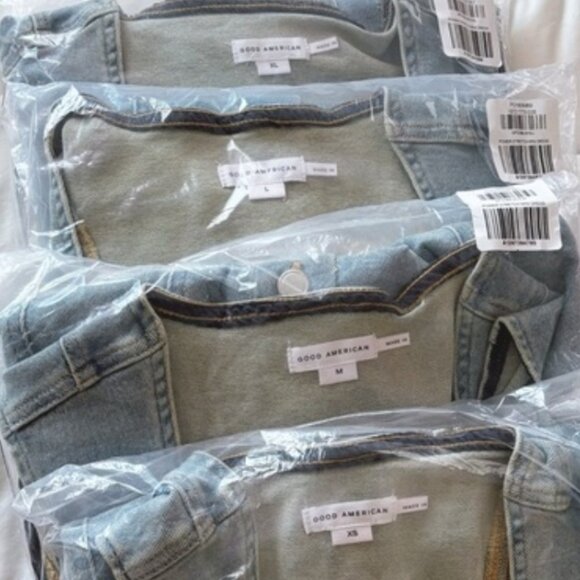 NEW NWT Good American Power Stretch Mini Dress Light Blue Wash Size Small - Picture 11 of 11